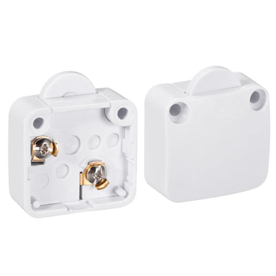 Harfington Uxcell Wardrobe Door Light Switch Momentary Cabinet Closet Switch Normally Closed 110-250V 2A White 2 Pcs