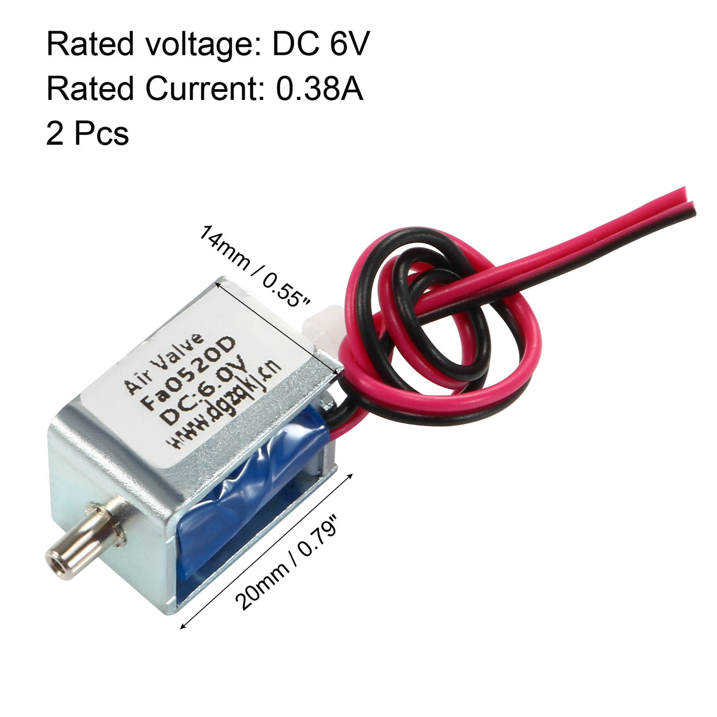 uxcell Uxcell 2 Stk. Miniatur Magnetventil 2 Wege normal geschlossen DC6V 0,38A Luftmagnetventil