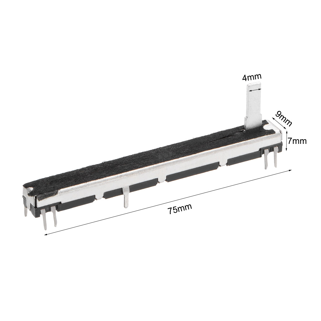 uxcell Uxcell 2St Fader Variable Widerstände Potentiometer Gerade Schiebe B103 10K Ohm Linear Doppelpotentiometer zum Dimmen 75mm