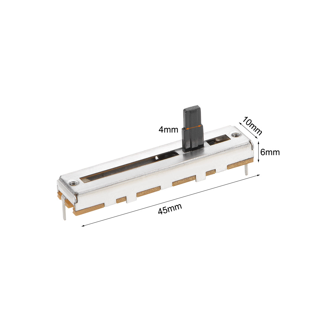 uxcell Uxcell 1pcs Fader Variable Resistors Mixer 45mm Straight Slide Potentiometer B10K Ohm Linear Potentiometers For Dimming Tuning