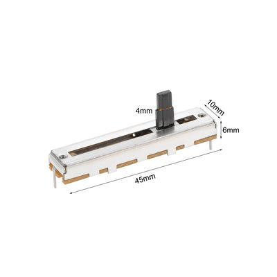 Harfington Uxcell 1pcs Fader Variable Resistors Mixer 45mm Straight Slide Potentiometer B10K Ohm Linear Potentiometers For Dimming Tuning