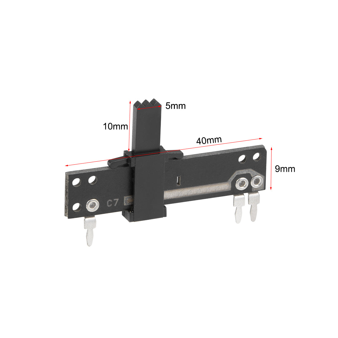 uxcell Uxcell 5St Fader Variable Widerstände Mischer Potentiometer Gerade Schiebe B503 50K Ohm Einzel Linear Potentiometer zum Dimmen 40mm