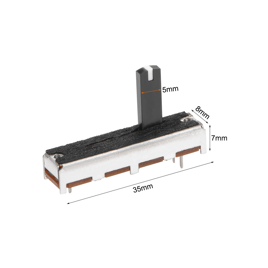 uxcell Uxcell 5pcs Fader Variable Resistors Mixer 35mm Straight Slide Potentiometer B50K Ohm Linear Potentiometers For Dimming Tuning