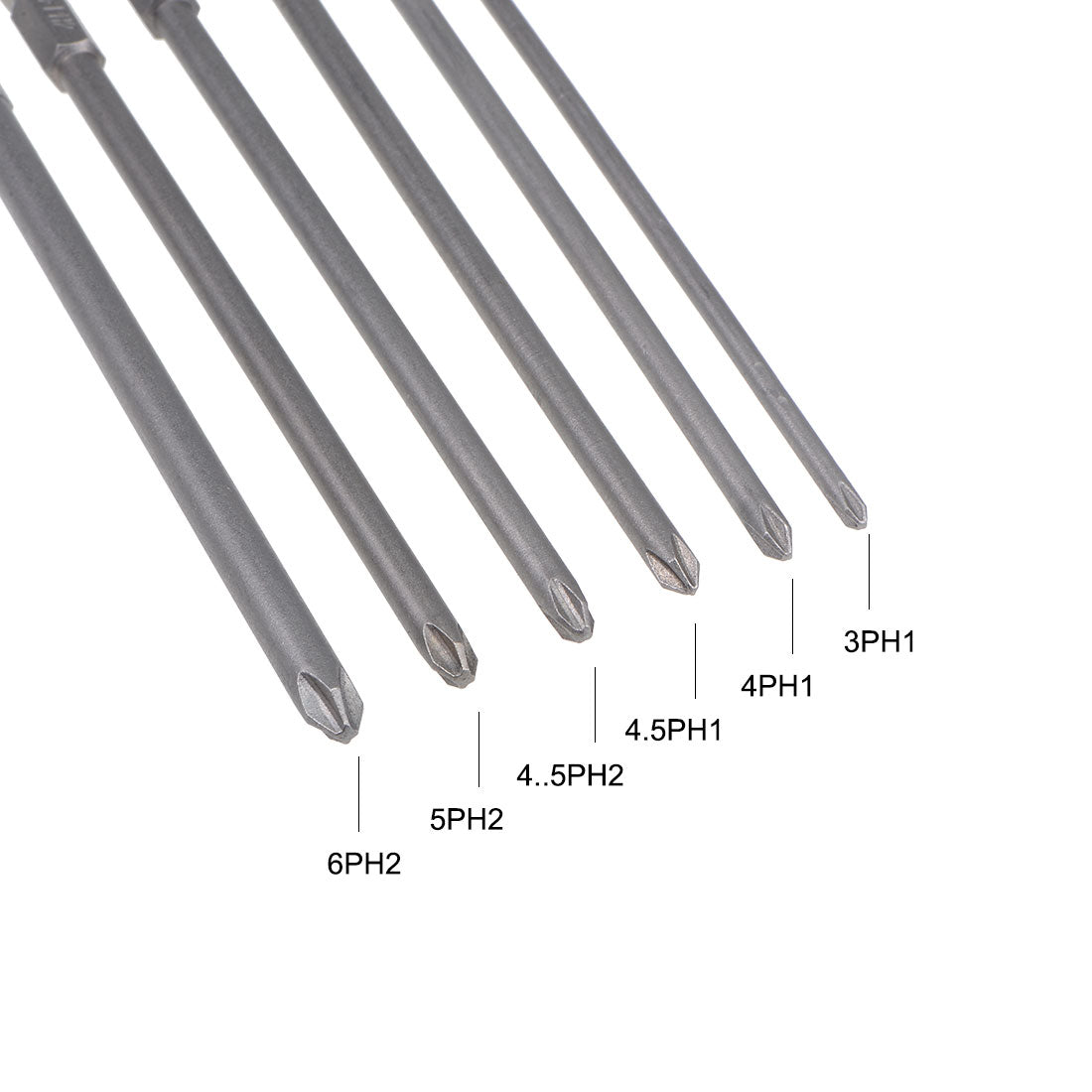 uxcell Uxcell Sechskantschaft S2 Schraubendreherbit Inch Länge 6pcs 1/4 * 3PH1-6PH2 * 150mm