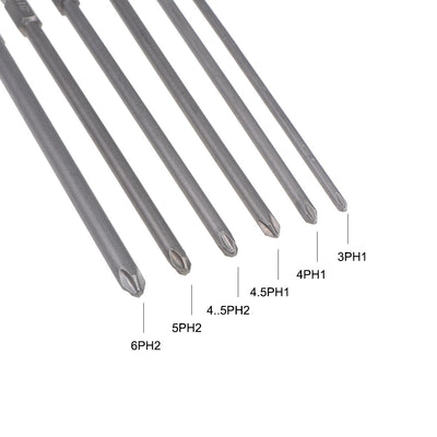 Harfington Uxcell Sechskantschaft S2 Schraubendreherbit Inch Länge 6pcs 1/4 * 3PH1-6PH2 * 150mm