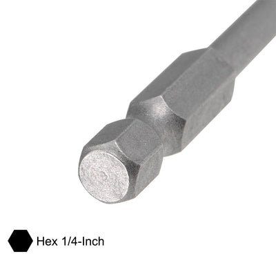 Harfington Uxcell Bits Satz Sechskantschaft magnetisch Schraubendreherbit S2 Schraubenzieher Satz Werkzeug Inch Länge 5 Stücke 1/4 * 2,5-6 MM * 100mm