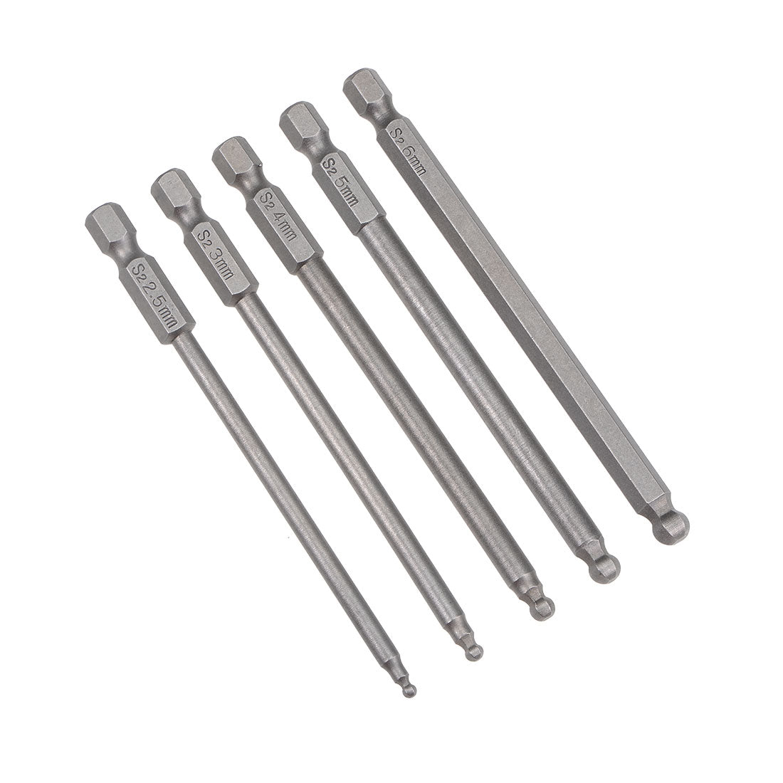 uxcell Uxcell Bits Satz Sechskantschaft magnetisch Schraubendreherbit S2 Schraubenzieher Satz Werkzeug Inch Länge 5 Stücke 1/4 * 2,5-6 MM * 100mm