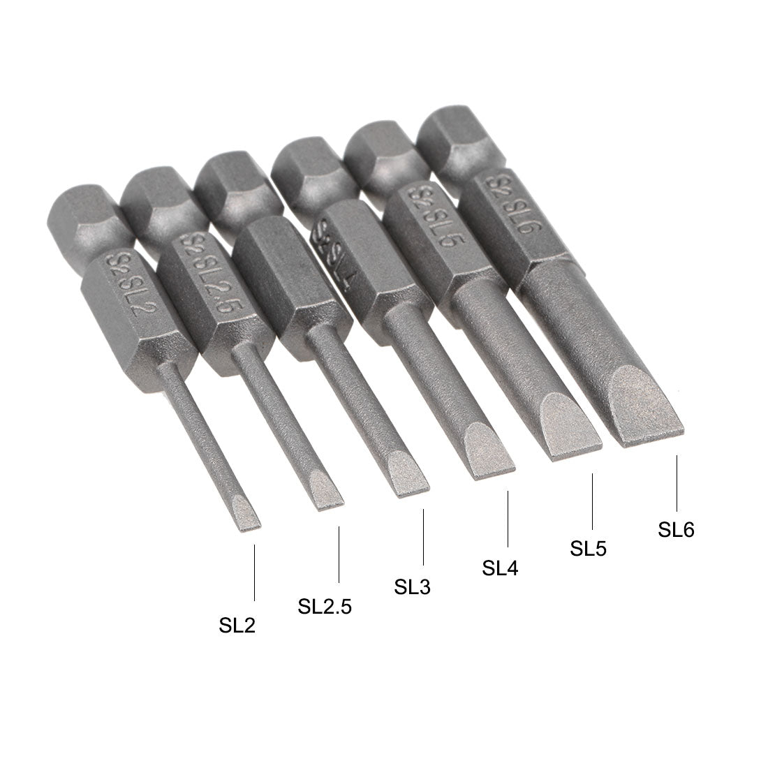 uxcell Uxcell Bits Satz Sechskantschaft magnetisch Schraubendreherbit S2 Schraubenzieher Satz Werkzeug Inch Länge 6pcs 1/4 * SL2-SL6 * 50mm