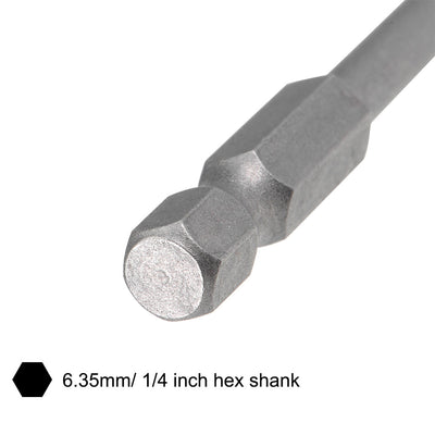 Harfington Uxcell Bits Satz Sechskantschaft magnetisch Schraubendreherbit S2 Schraubenzieher Satz Werkzeug Inch Länge 6pcs 1/4 * SL2-SL6 * 50mm