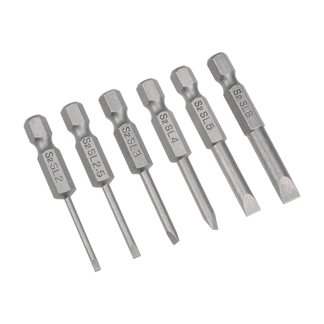 uxcell Uxcell Bits Satz Sechskantschaft magnetisch Schraubendreherbit S2 Schraubenzieher Satz Werkzeug Inch Länge 6pcs 1/4 * SL2-SL6 * 50mm