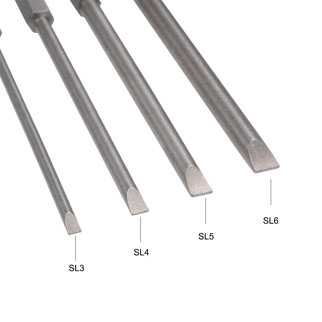 uxcell Uxcell Bits Satz Sechskantschaft magnetisch Schraubendreherbit S2 Schraubenzieher Satz Werkzeug Inch Länge 4pcs 1/4 * SL3-SL6 * 100mm