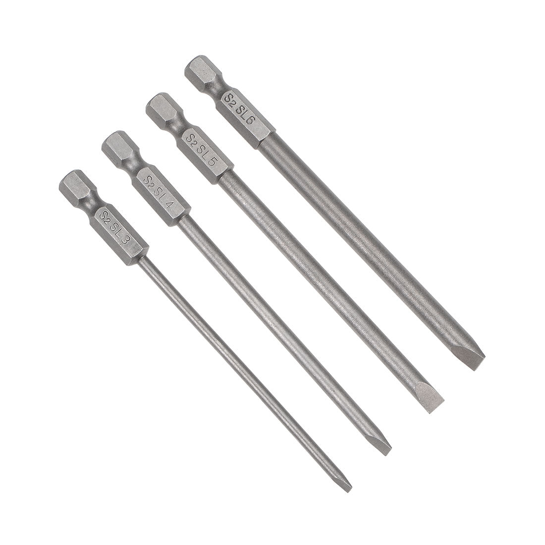 uxcell Uxcell Bits Satz Sechskantschaft magnetisch Schraubendreherbit S2 Schraubenzieher Satz Werkzeug Inch Länge 4pcs 1/4 * SL3-SL6 * 100mm