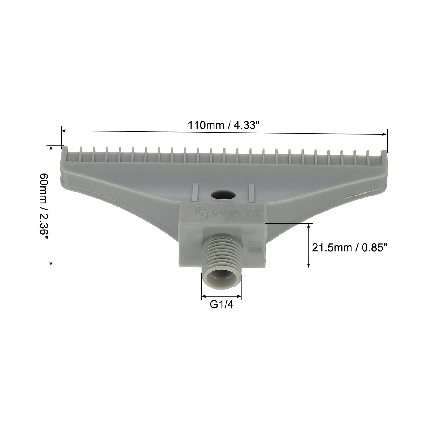 uxcell Uxcell Flat Nozzle G1/4 Male Thread ABS Single Hole Air Blow Off Flat Jet Nozzle Gray