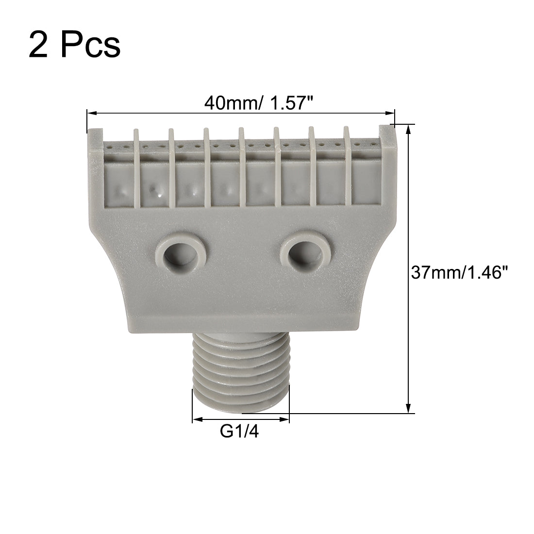 uxcell Uxcell Flat Nozzle G1/4 Male Thread ABS Air Blow Off Mini Flat Jet Nozzle Gray 2Pcs