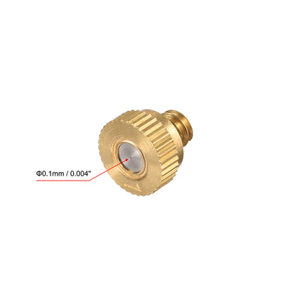 Harfington Uxcell Brass Misting Nozzle - 10/24 UNC 0.6mm Orifice Dia Replacement Heads for Outdoor Cooling System