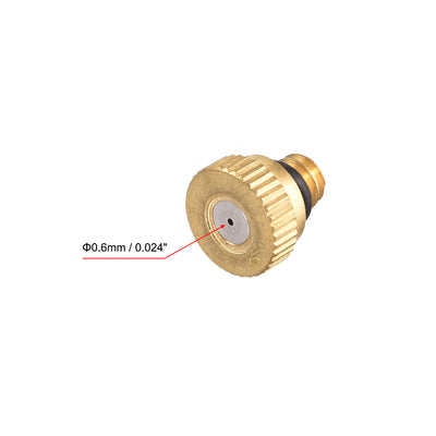 Harfington Uxcell 5St Messing Nebeldüse -10/24-Zoll Gewindebeschlag Sprühkopf für Außenkühlsystem 0,6 mm Öffnungsdurchmesser