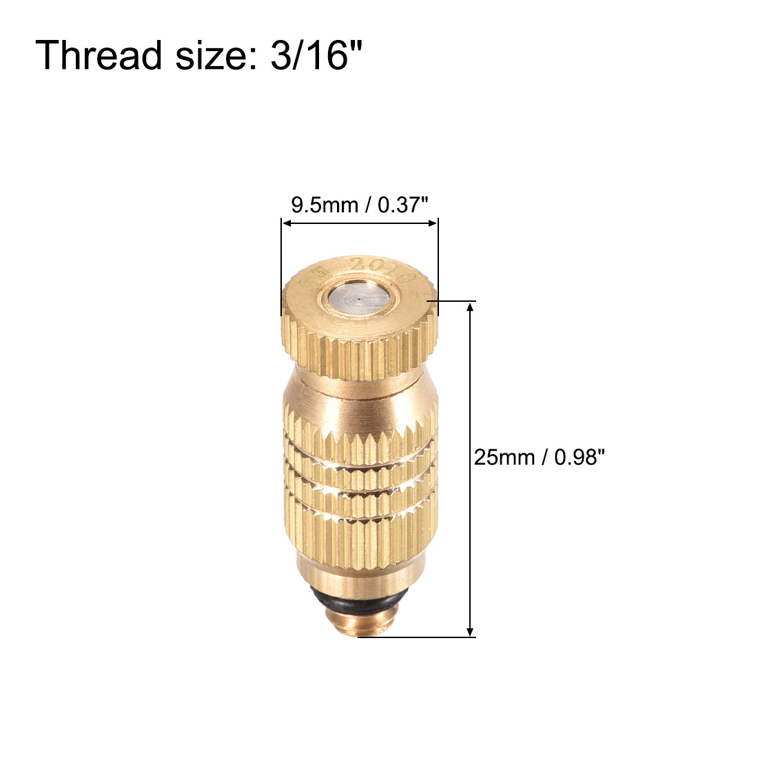 uxcell Uxcell Messing Nebeldüse - 3/16-Zoll Gewindebeschlag Sprühkopf für Außenkühlsystem Golden 0,2 mm Öffnungsdurchmesser - 1 Stck