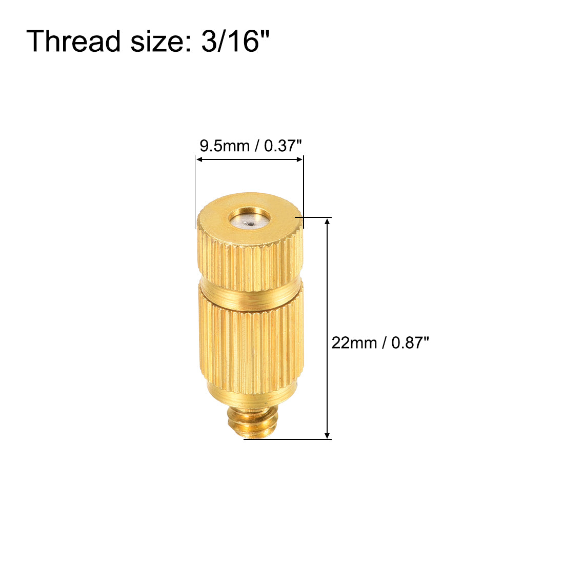 uxcell Uxcell Messing Nebeldüse - 3/16-Zoll Gewindebeschlag Sprühkopf für Außenkühlsystem Golden 0,6 mm Öffnungsdurchmesser - 1 Stck