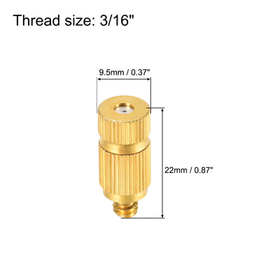 Harfington Uxcell Messing Nebeldüse - 3/16-Zoll Gewindebeschlag Sprühkopf für Außenkühlsystem Golden 0,6 mm Öffnungsdurchmesser - 1 Stck