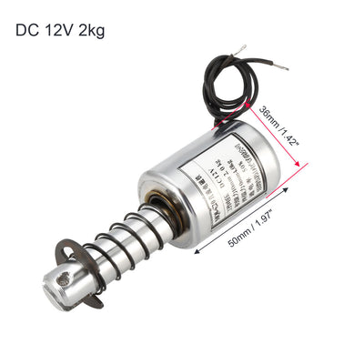 Harfington Uxcell DC 12V 2kg 10mm Pull Type Solenoid Electromagnet Magnet Linear Motion Tubular Type