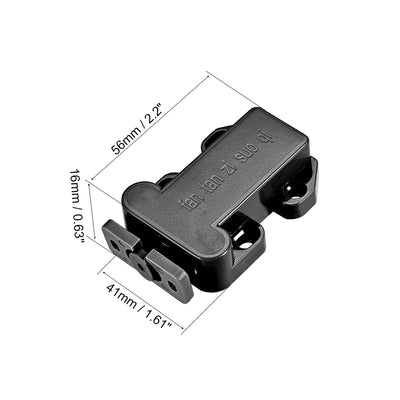 Harfington Uxcell Push Open Latch Rebound Self-Locking Door Touch Catch Lock for Cabinet Cupboard Drawer Black 2pcs