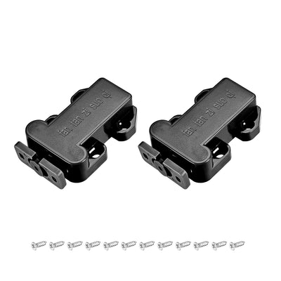 Harfington Uxcell Push Open Latch Rebound Self-Locking Door Touch Catch Lock for Cabinet Cupboard Drawer Black 2pcs