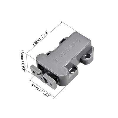 Harfington Uxcell Push Open Latch Rebound Self-Locking Door Touch Catch Lock for Cabinet Cupboard Drawer Gray 2pcs