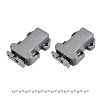 Harfington Uxcell Push Open Latch Rebound Self-Locking Door Touch Catch Lock for Cabinet Cupboard Drawer Gray 2pcs