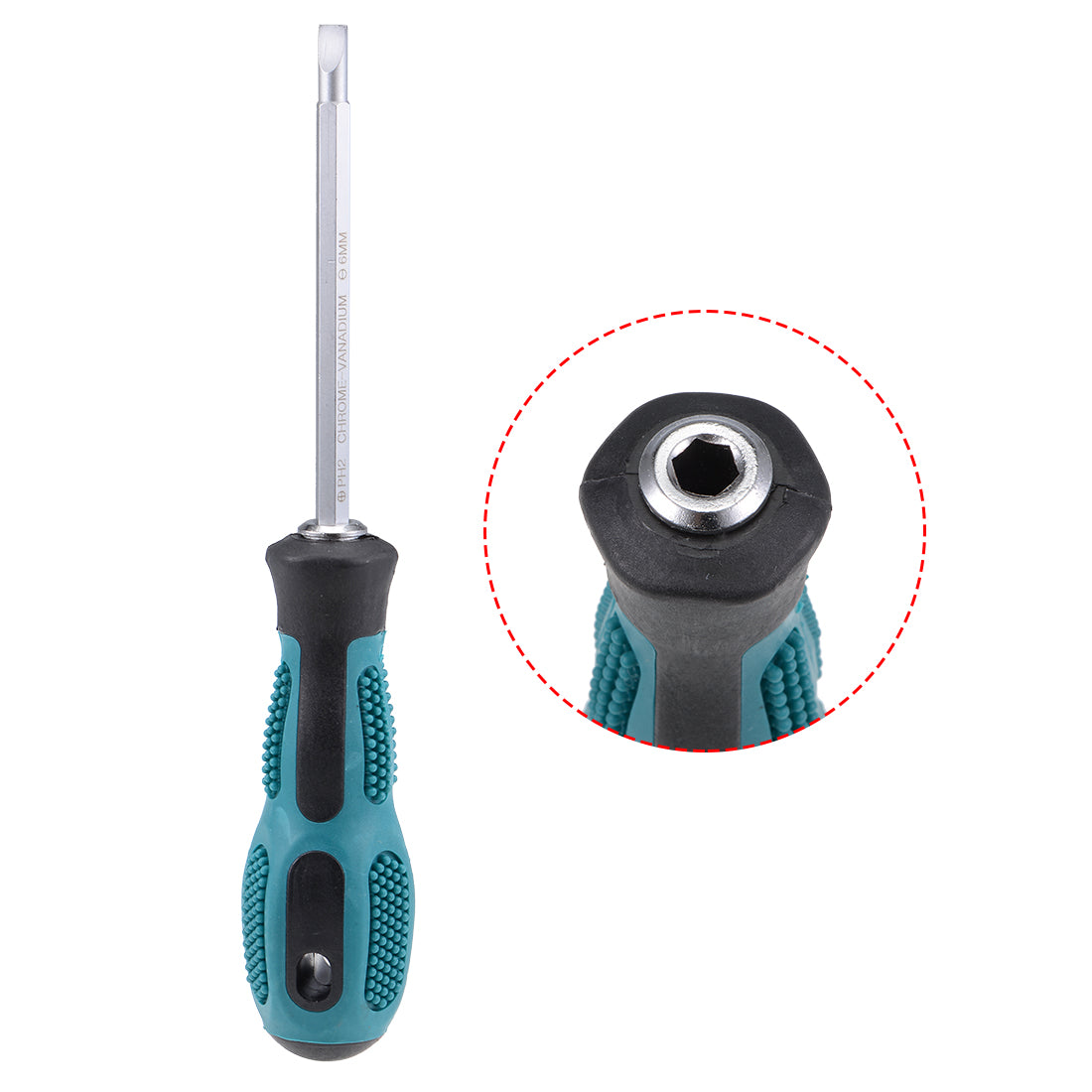 Harfington Magnetic Screwdriver Hex Shank Dual Way Slotted Phillips Screwdriver Bits W Round Shaft Non Slip Comfortable Handle