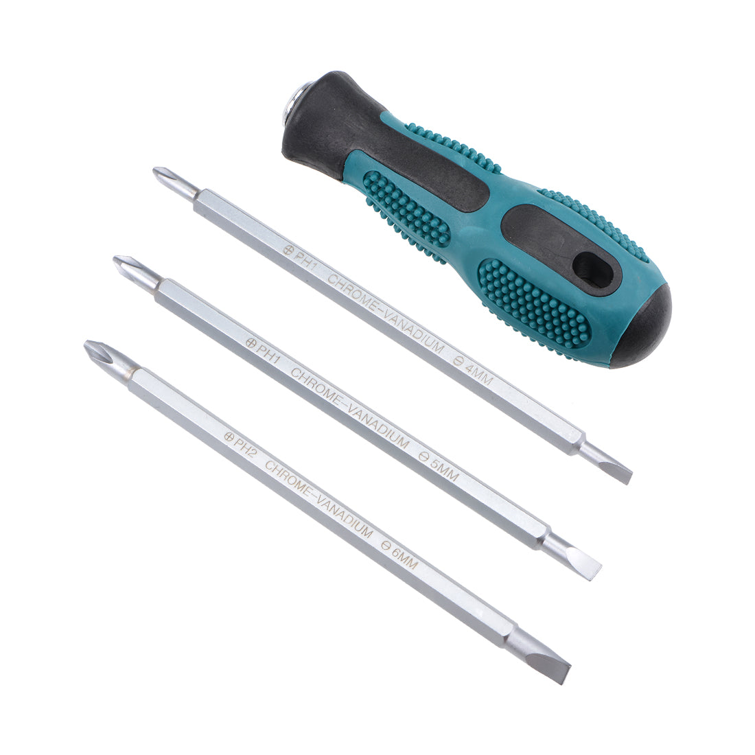 uxcell Uxcell Magnetic Screwdriver 4 in 1 Dual Way Screwdrive Bits Set w Comfortable Handle