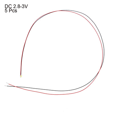 Harfington Uxcell 5stk. Vorverdrahtete Weiße Surface Mounted Devices LED Leuchtdiode 0603 Mikroverschweißte kleine LED Lampe DC2,8-3V