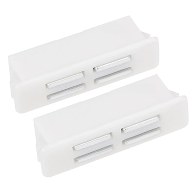 Harfington Uxcell Magnetic Latches Catch Cabinet Door Furniture Hardware Plastic White 2pcs