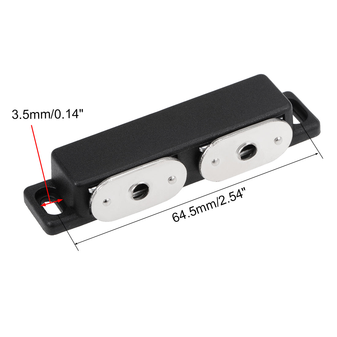 uxcell Uxcell Double Magnetic Latches Catch for Cabinet Door Cupboard 3" Long Black 4pcs