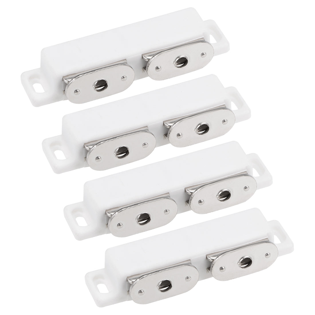 uxcell Uxcell Double Magnetic Latches Catch for Cabinet Door Cupboard 3" Long White 4pcs