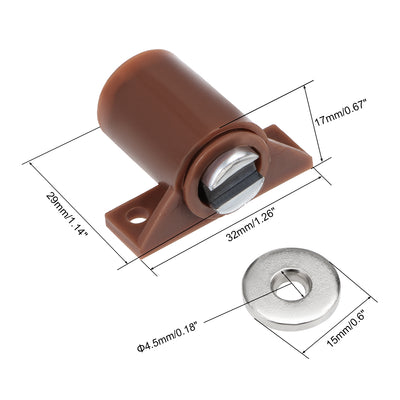 Harfington Uxcell Cabinet Door Magnetic Latch Catch for Bathroom Kitchen Cupboard Brown