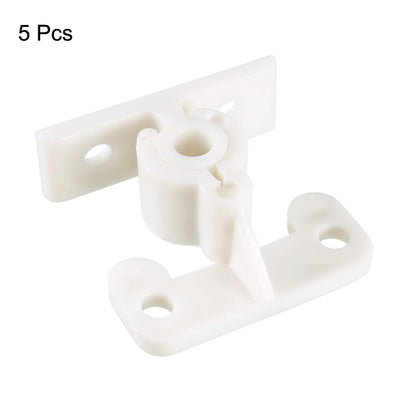 Harfington Uxcell Furniture Cabinet Door Plastic Friction Catch Non-Adjustable ABS Plastic White 5Pcs