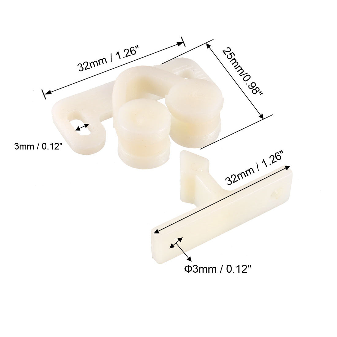 uxcell Uxcell Furniture Cabinet Closet Door Double Roller Catch ABS Beige 10Pcs