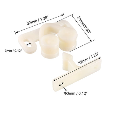 Harfington Uxcell Furniture Cabinet Closet Door Double Roller Catch ABS Beige 10Pcs