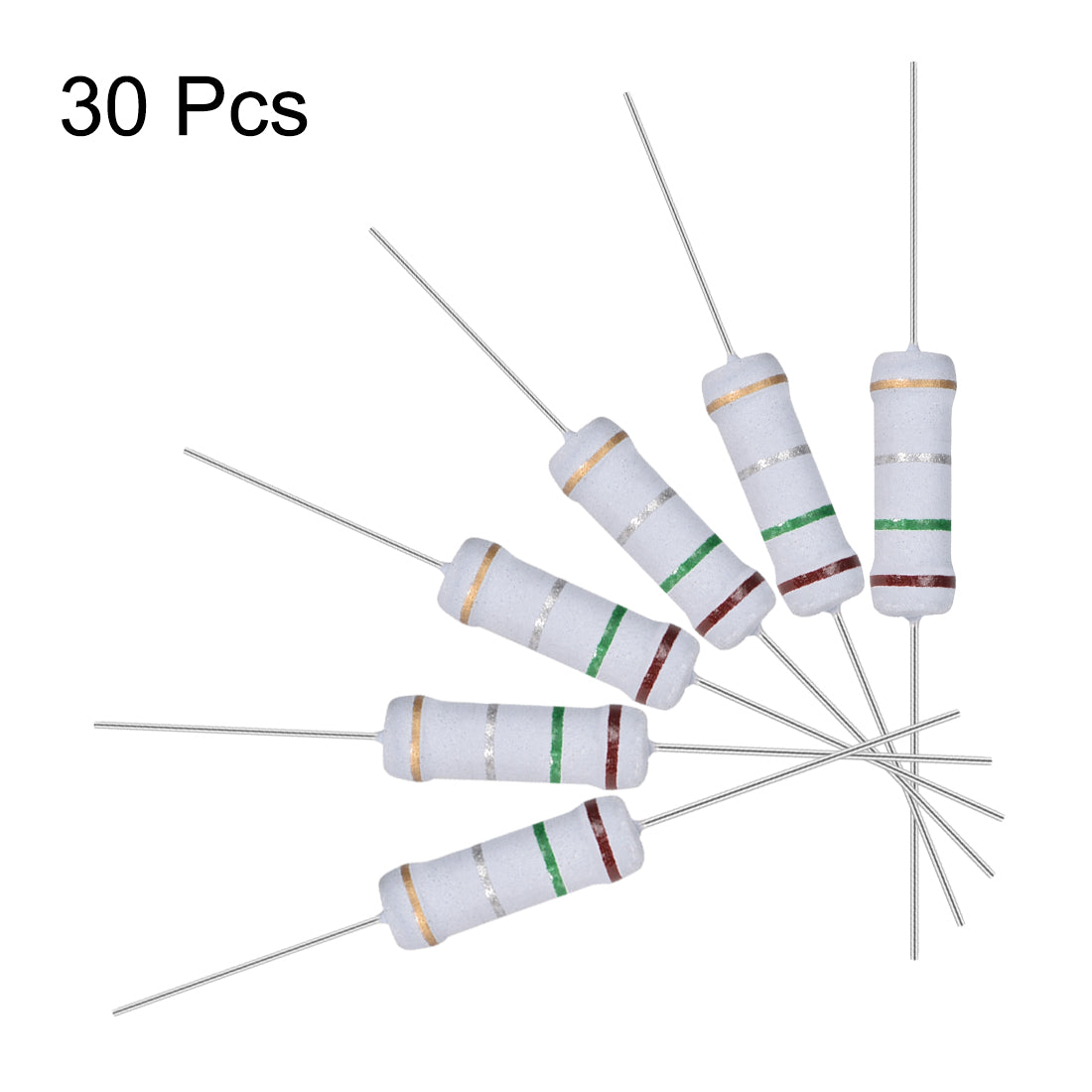 uxcell Uxcell 30pcs 2W 2 Watt Metal Oxide Film Resistor Axile Lead 0.15Ohm ±5% Tolerance