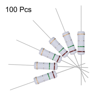 Harfington Uxcell 100pcs 2W 2 Watt Metal Oxide Film Resistor Axile Lead 0.15 Ohm ±5% Tolerance