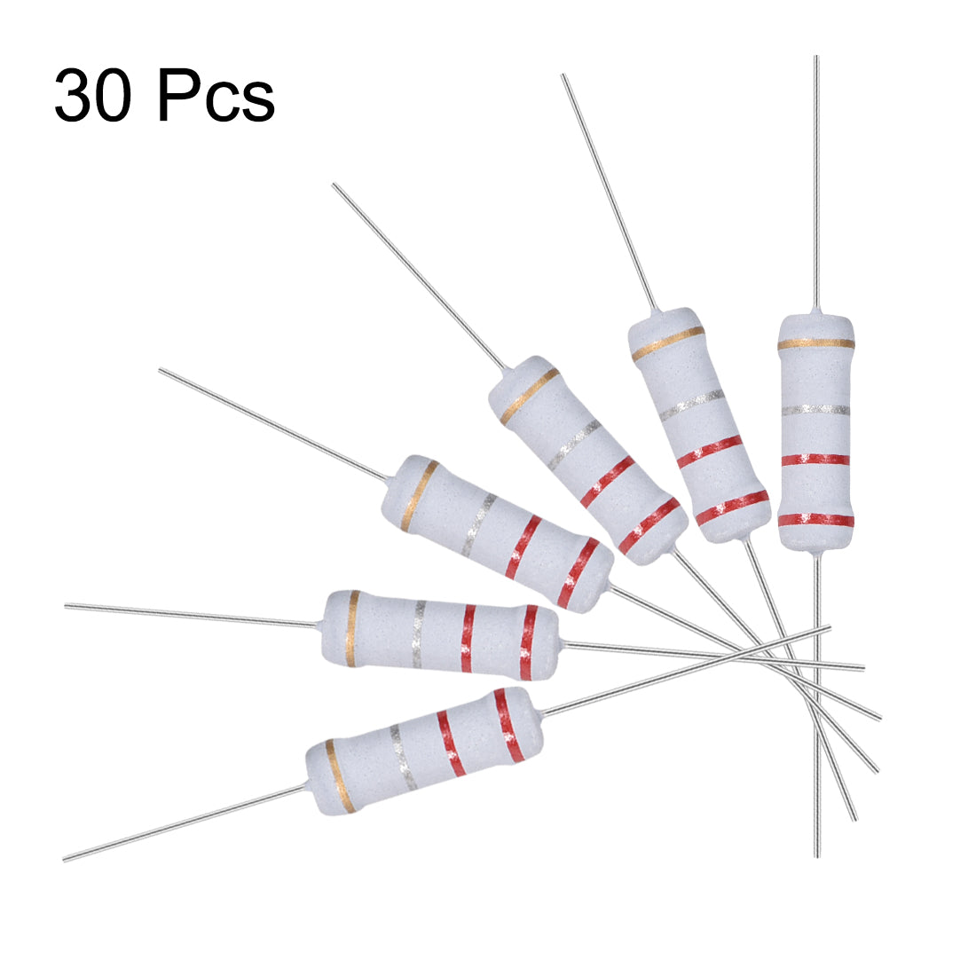 uxcell Uxcell 30pcs 2W 2 Watt Metal Oxide Film Resistor Axile Lead 0.22 Ohm ±5% Tolerance