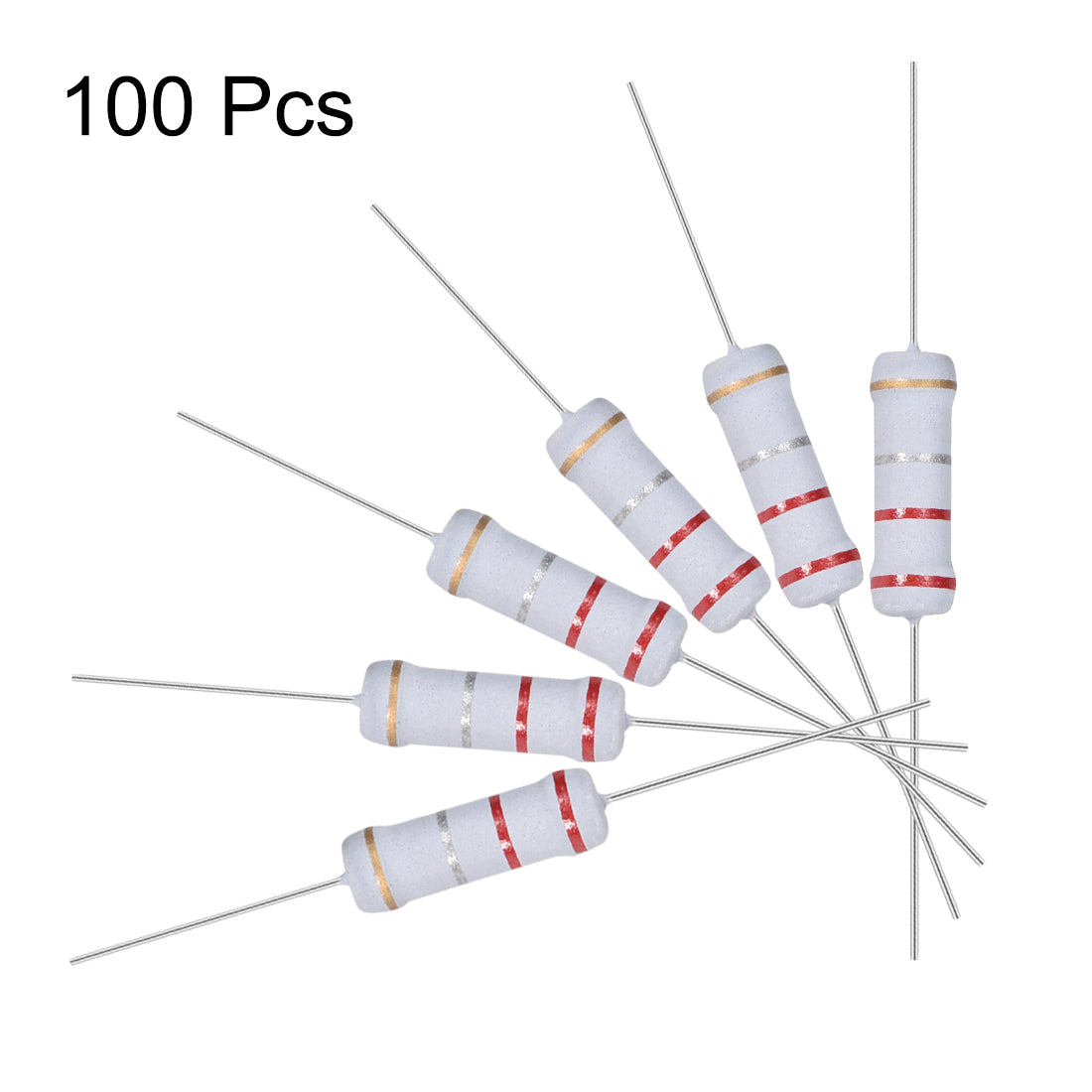 uxcell Uxcell 100pcs 2W 2 Watt Metal Oxide Film Resistor Axile Lead 0.22 Ohm ±5% Tolerance