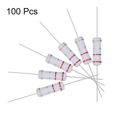 Harfington Uxcell 100pcs 2W 2 Watt Metal Oxide Film Resistor Axile Lead 0.22 Ohm ±5% Tolerance