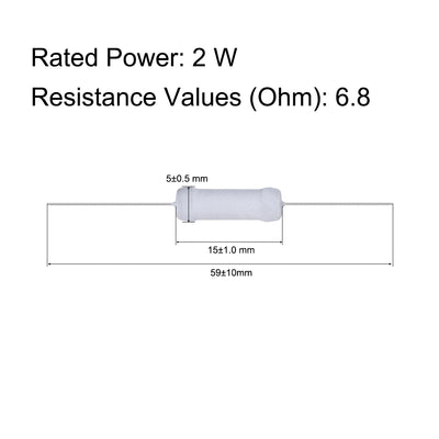 Harfington Uxcell 30pcs 2W 2 Watt Metal Oxide Film Resistor Axile Lead 6.8 Ohm ±5% Tolerance