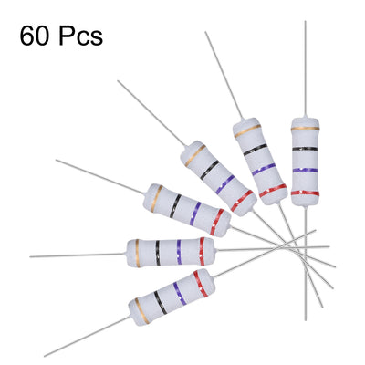 Harfington Uxcell 60pcs 2W 2 Watt Metal Oxide Film Resistor Axile Lead 27 Ohm ±5% Tolerance