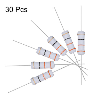 Harfington Uxcell 30pcs 2W 2 Watt Metal Oxide Film Resistor Axile Lead 33 Ohm ±5% Tolerance