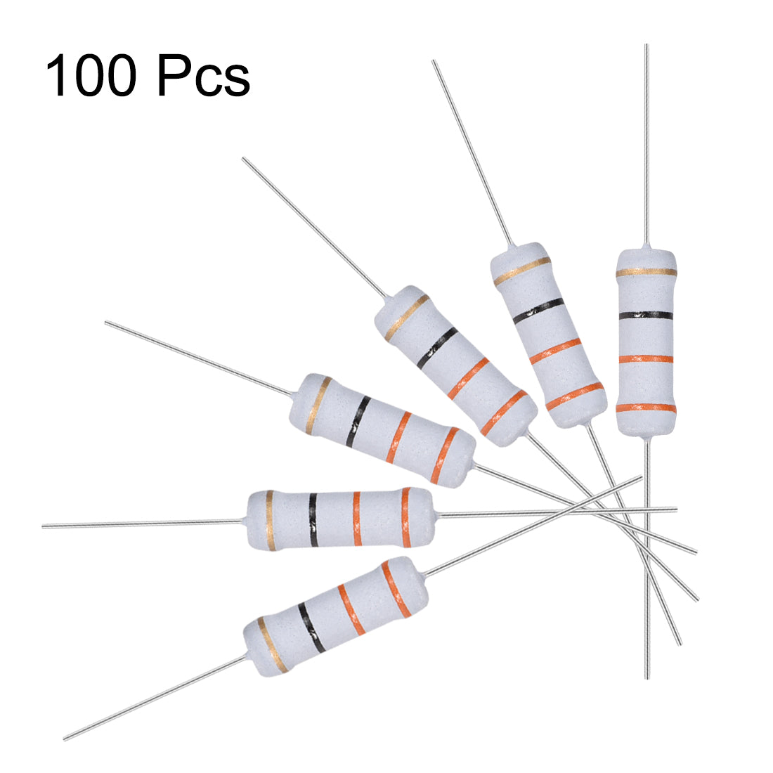 uxcell Uxcell 100pcs 2W Metal Oxide Film Resistor Axile Lead 33 Ohm ±5% Tolerance