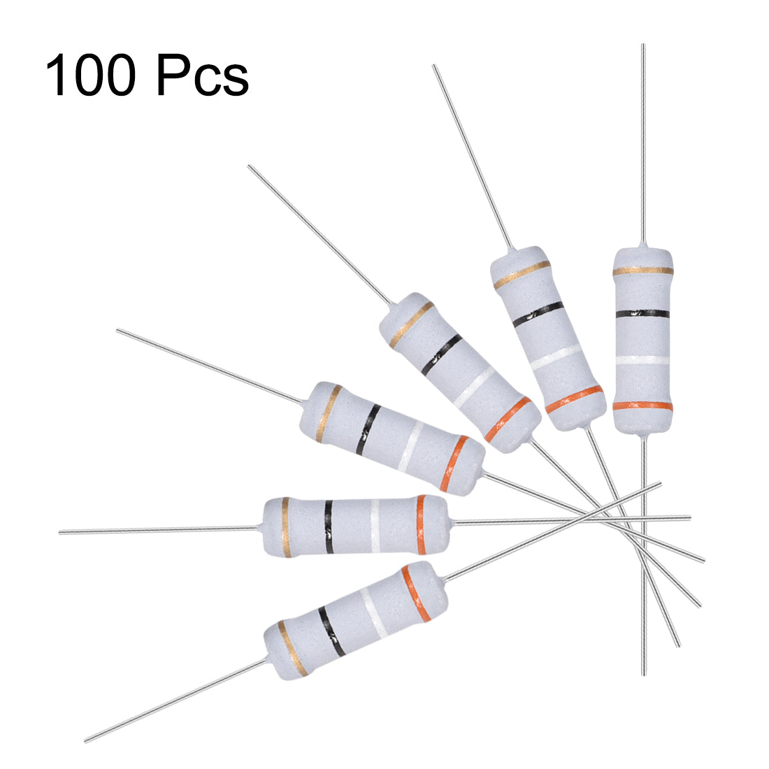 uxcell Uxcell 100pcs 2W 2 Watt Metal Oxide Film Resistor Axile Lead 39 Ohm ±5% Tolerance