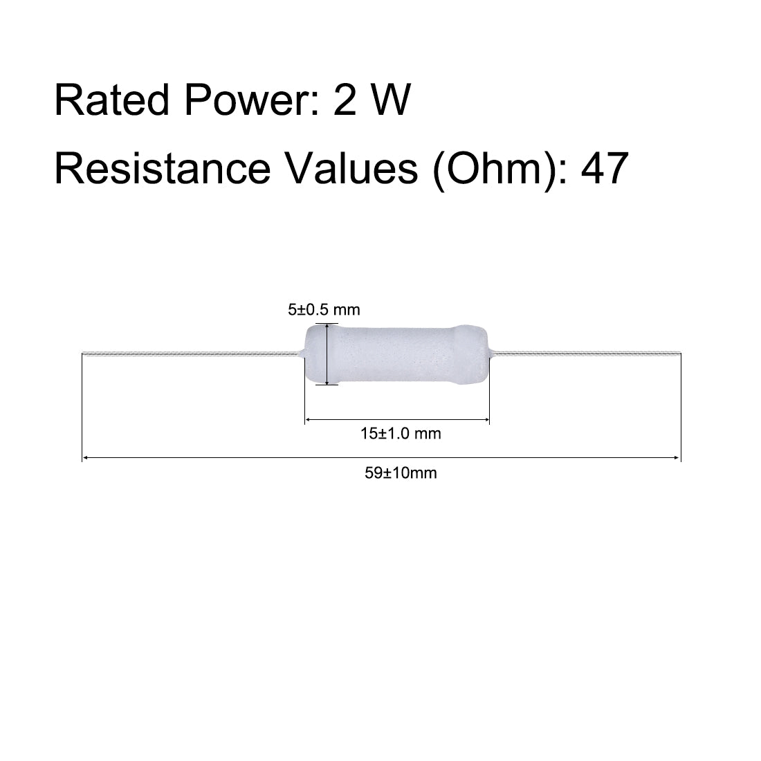 uxcell Uxcell 100pcs 2W 2 Watt Metal Oxide Film Resistor Axile Lead 47 Ohm ±5% Tolerance