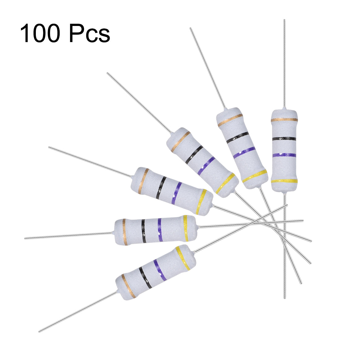 uxcell Uxcell 100pcs 2W 2 Watt Metal Oxide Film Resistor Axile Lead 47 Ohm ±5% Tolerance